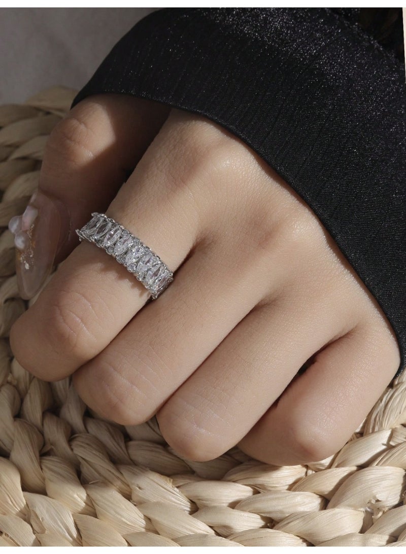 ڤيا مجموعة خواتم نسائية فاخرة عصرية مرصّعة بالزركونيا – 5 قطع - Image 2